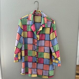 Colorful Checkered Blazer
